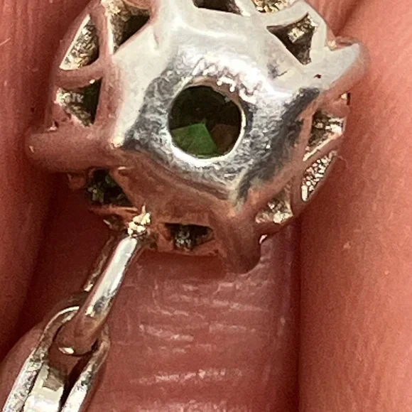 Michael Hill Sterling Silver Emerald Green Cz March Birthstone Clip Charm - Picture 3 of 4